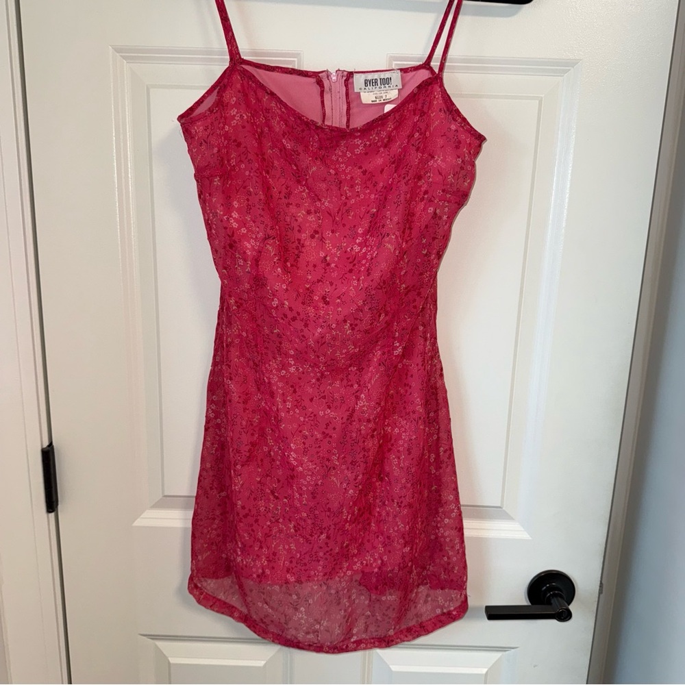 Buyer Too Vintage Dress Size 7 Pink‎ Ditsy Floral Spaghetti Strap Fairycore Sun